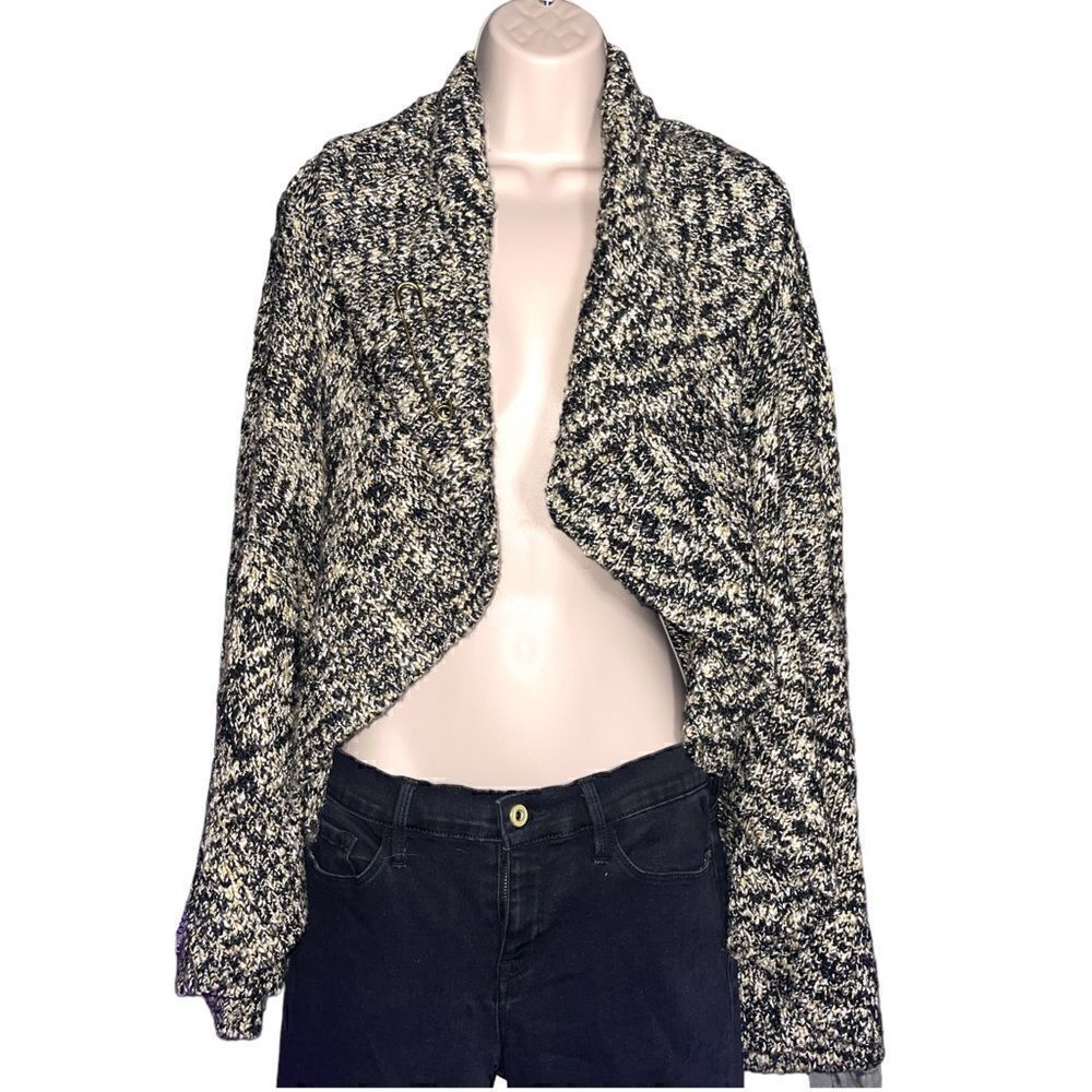 JONES NEW YORK Shawl Collar Rounded Hem Knit Cardigan